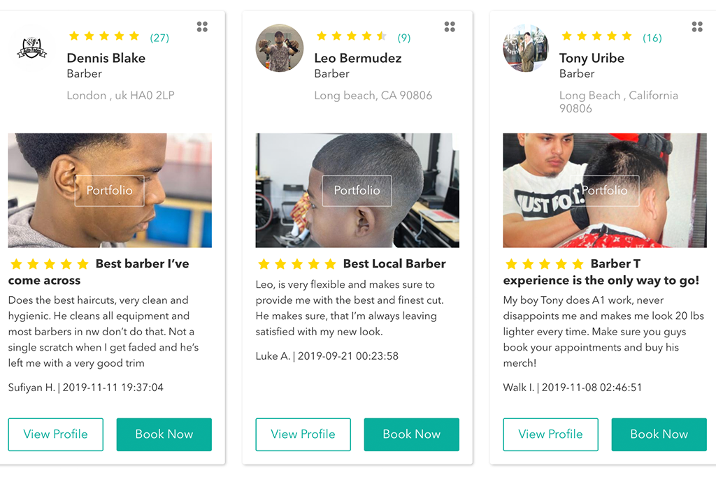 A preview with 3 of the best male barbers in the RingMyBarber app